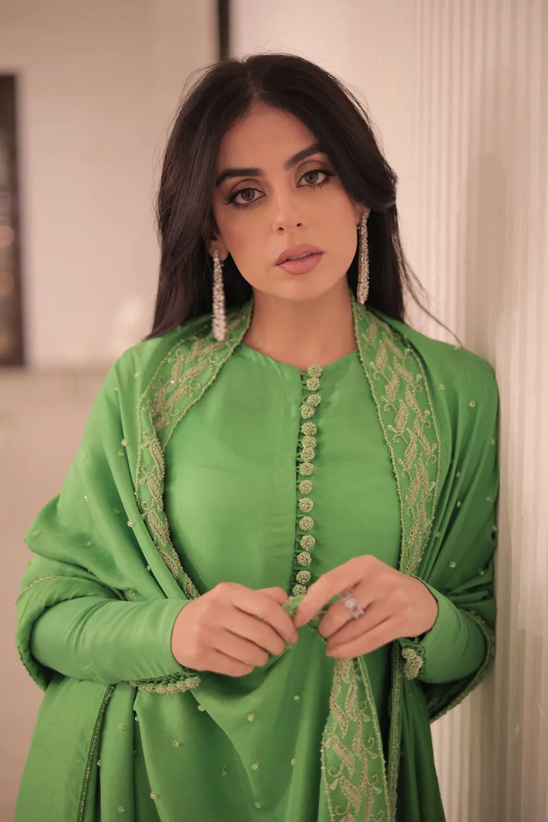 Don’t Miss Out – Apple Green Dress in Luxe Raw Silk Elegance "Apple Green Dresses worn by a group of women at a wedding, highlighting the dress as an ideal choice for family celebrations with timeless elegance."