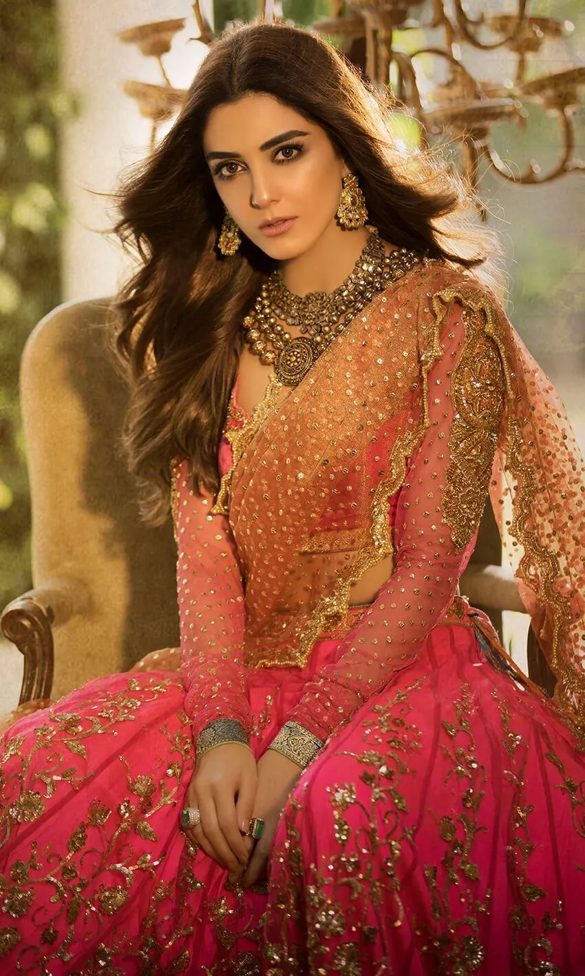 Gulistan-e-Zar Lehenga Choli – Intricate dabka & zardozi embroidery on silk choli