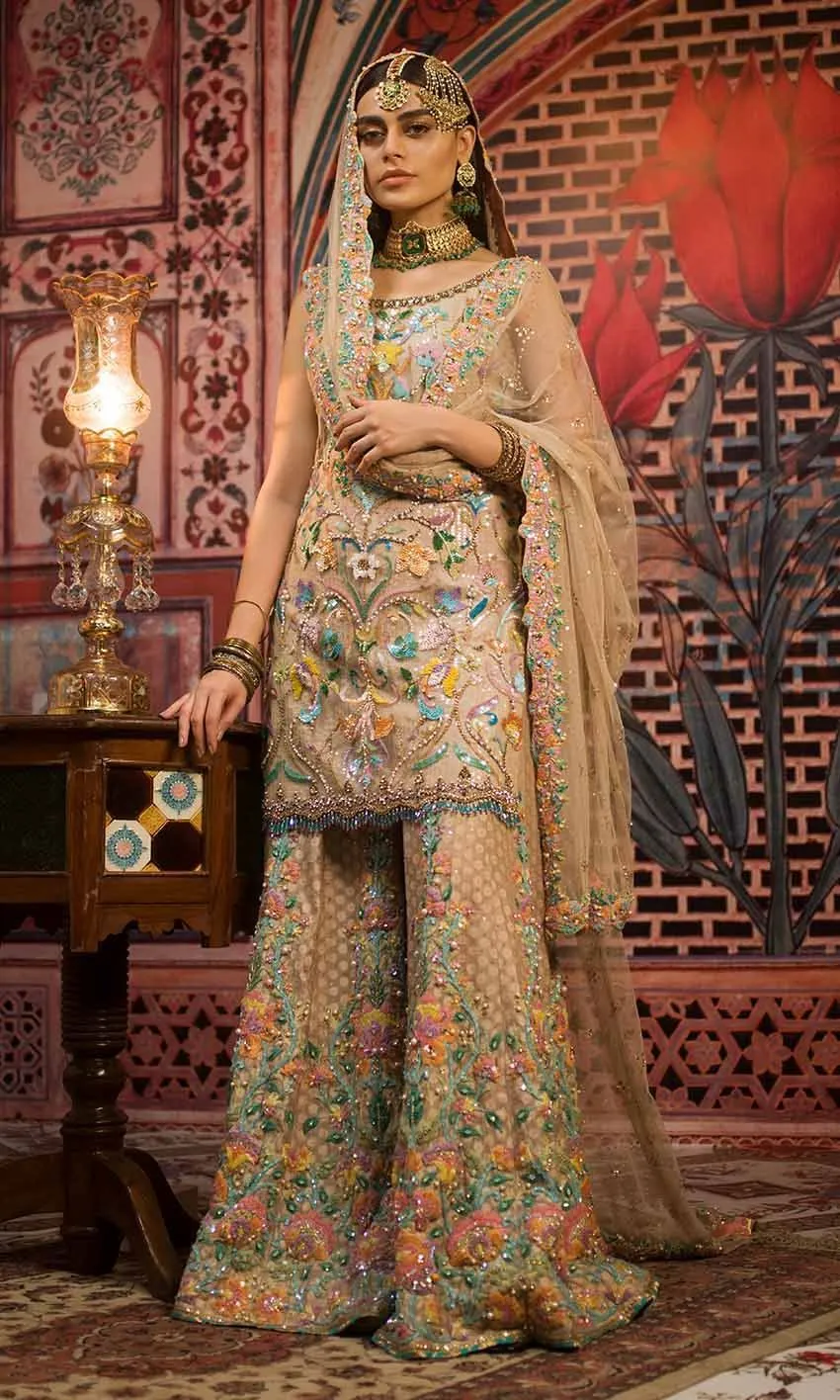 Noor ensemble net dupatta with delicate sequin embellishments