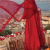 Red Silk Dress – Up to 40%off, Luxurious Feel – Only 2 Left! Red silk dress with luxurious organza dupatta, perfect for weddings and special occasions.