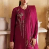 2️⃣ Purple Silk Suit for Women Featuring Organza Dupatta
