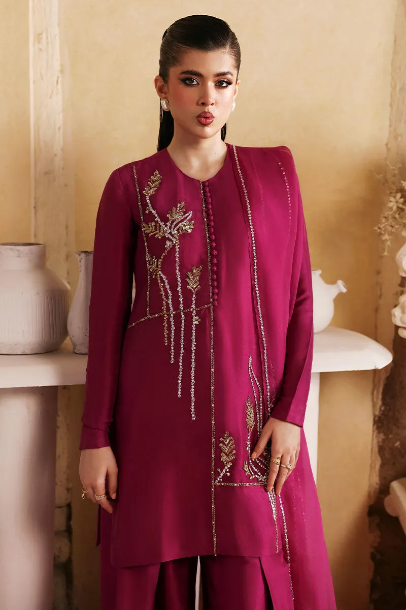 2️⃣ Purple Silk Suit for Women Featuring Organza Dupatta