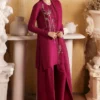 5️⃣ Purple Silk Suit for Women with Elegant Flowing Organza Dupatta
