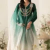 5️⃣ Green Embellished Kaftan – Exclusive Designer Wear with Elegant Embroidery