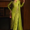 Parrot Green Embroidered Silk Outfit ✨ Elegant & Luxurious Design