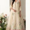 1️⃣ Off-White Cotton Net Dress for Women with Zardozi Handwork