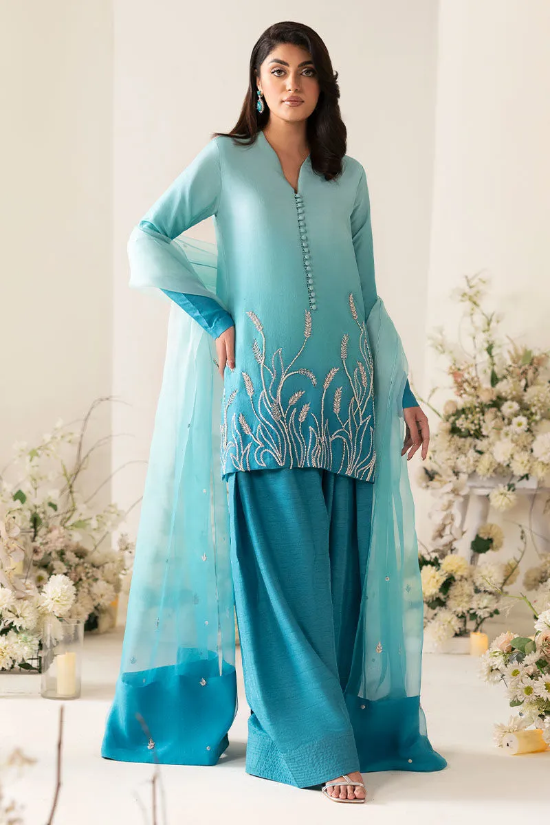 1️⃣ Embroidered Silk Suit for Women with Handworked Zari Embroidery