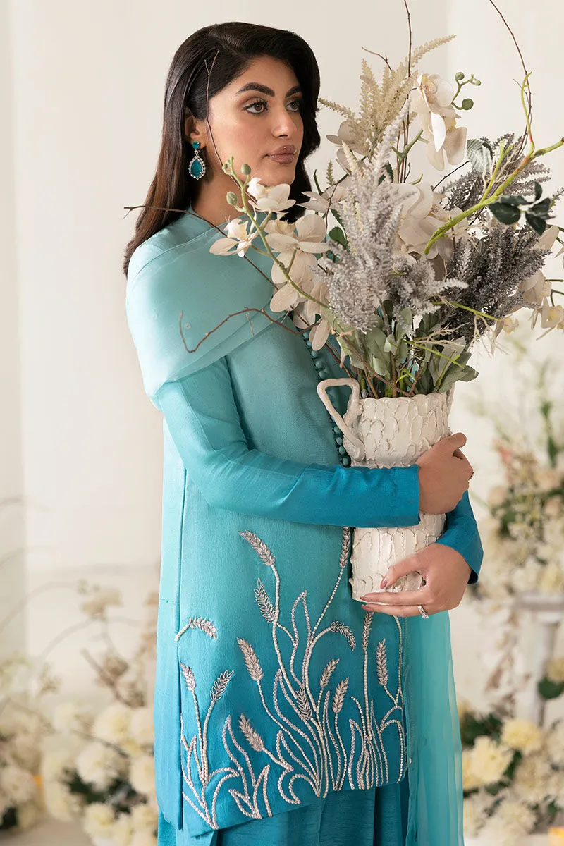 4️⃣ Embroidered Silk Suit for Women – Luxury Silk Outfit with Pearls & Sequins