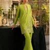 Vibrant Green Pakistani Outfit with Modern Silhouette ????