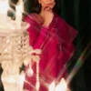 Magenta Designer Outfit with Floral Organza Dupatta – Graceful & Light ????