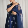 Navy Blue Dress | 40% Off | Buy Now – 2025 Trending Style Elegant navy blue dress with detailed neckline and sleeves.