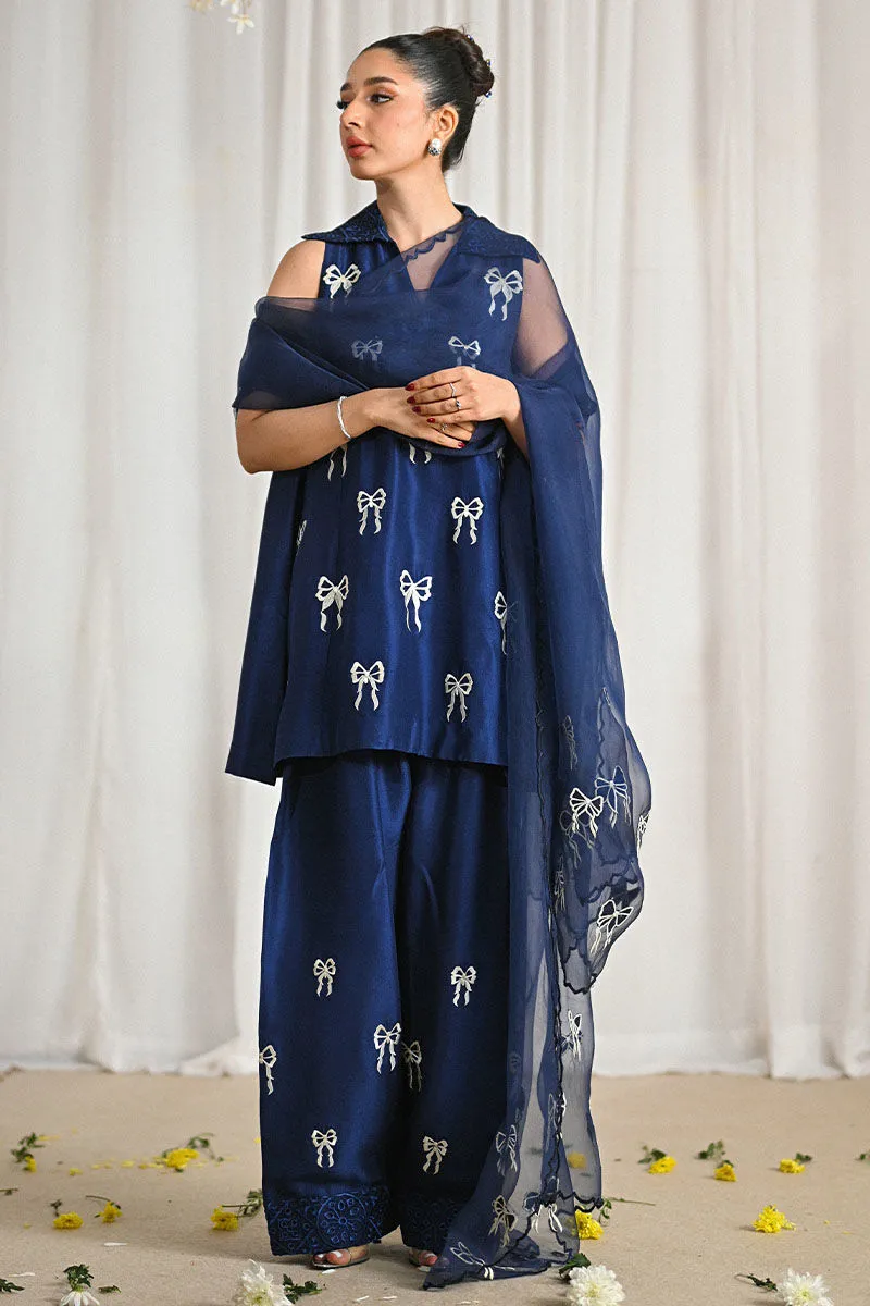 Navy Blue Dress | 40% Off | Buy Now – 2025 Trending Style Navy blue dress with intricate embroidery, front view.