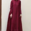Burgundy Raw Silk Sherwani with intricate running stitch and embroidery for added sophistication.