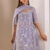 Purple Designer Gharara – Intricate Mirror Work Dupatta