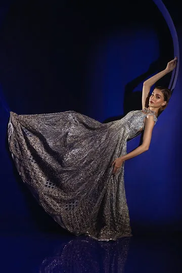 Moonlight Bridal Gown – Beautiful hanging crystals sparkle 🌙💎