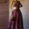 Plum and teal Choli Lehenga set with intricate gotta work and block-printed lehenga Plum and teal Choli Lehenga set with intricate gotta work and block-printed lehenga