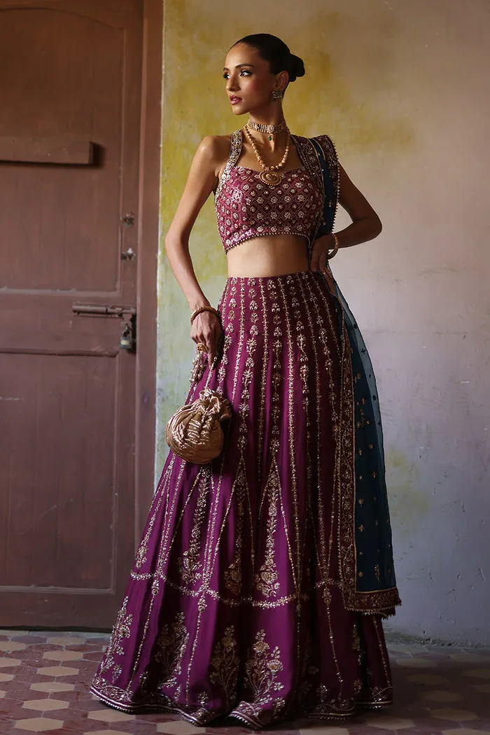 Plum and teal Choli Lehenga set with intricate gotta work and block-printed lehenga Plum and teal Choli Lehenga set with intricate gotta work and block-printed lehenga