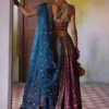 Plum and teal Choli Lehenga set with intricate gotta work and block-printed lehenga Plum and teal Choli Lehenga set with intricate gotta work and block-printed lehenga