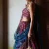 Plum and teal Choli Lehenga set with intricate gotta work and block-printed lehenga Plum and teal Choli Lehenga set with intricate gotta work and block-printed lehenga