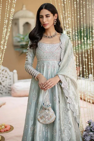 Elegant Ice Blue Bridal Lehenga with Silver Dupatta ✨