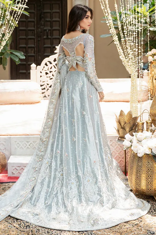 Ice Blue Wedding Gown – Sparkling Applique and Crystals