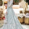 Ice Blue Wedding Gown – Sparkling Applique and Crystals