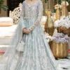 Ice Blue Wedding Gown – Sparkling Applique and Crystals