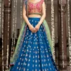 Ice Blue Bridal Lehenga with Pink Choli – Limited Edition