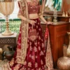 Maroon Velvet Bridal Lehenga Choli with gold embroidery ????????