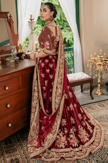 Luxurious maroon velvet bridal set for weddings ✨????