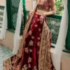 Opulent Maroon Velvet Bridal Lehenga with zardozi work ????????