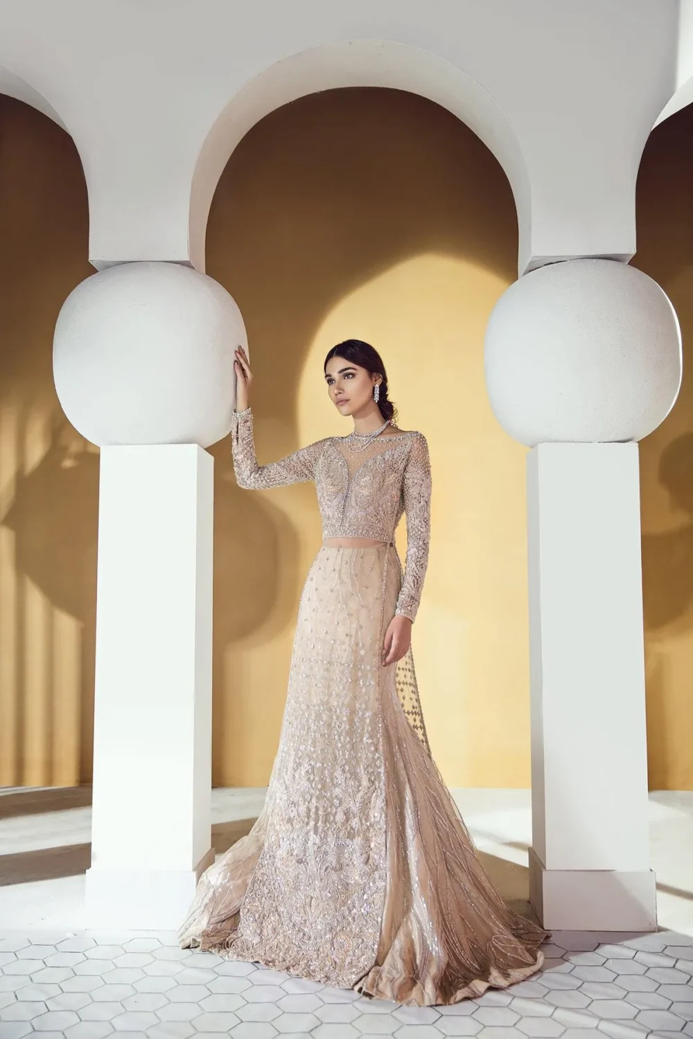 Handworked Net Top with Intricate Detailing