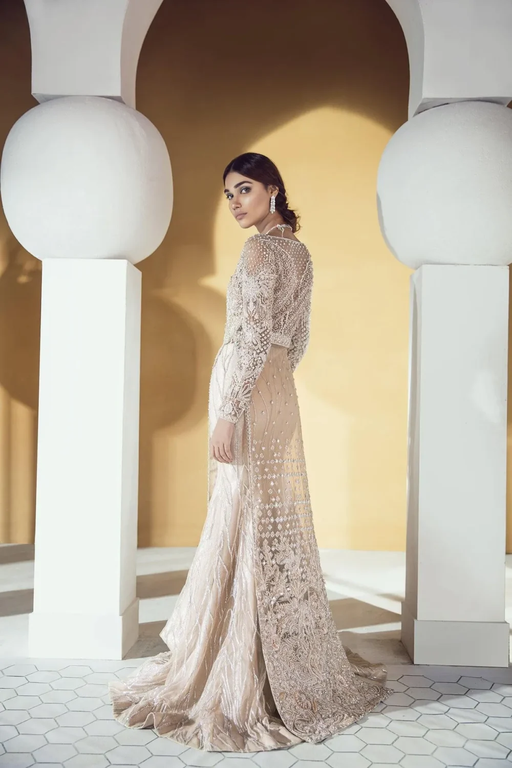 Handworked Net Top with Intricate Detailing