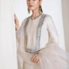 Ivory Raw Silk Shirt with Silver Naqshi Work and Sequins