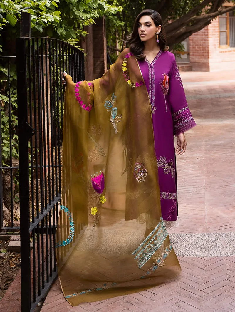 Magenta Mustard Raw Silk Kurta – Perfect for formal occasions.