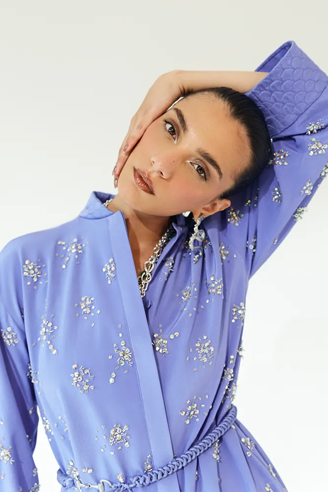 Periwinkle Soft Blue Matching Separates with Handpicked Stones