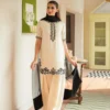 1️⃣ Embroidered Sheesha Silk Suit for Women with Pearl & Crystal Detailing