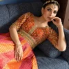 Bridal Lehenga – Burnt orange masuri choli with embroidery
