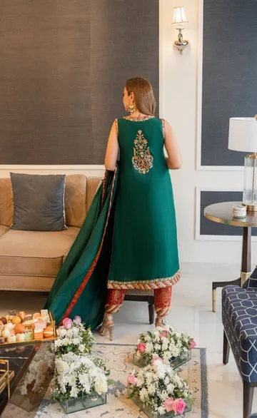 Teal Raw Silk Shirt – Close-Up of Intricate Gota Embellishments