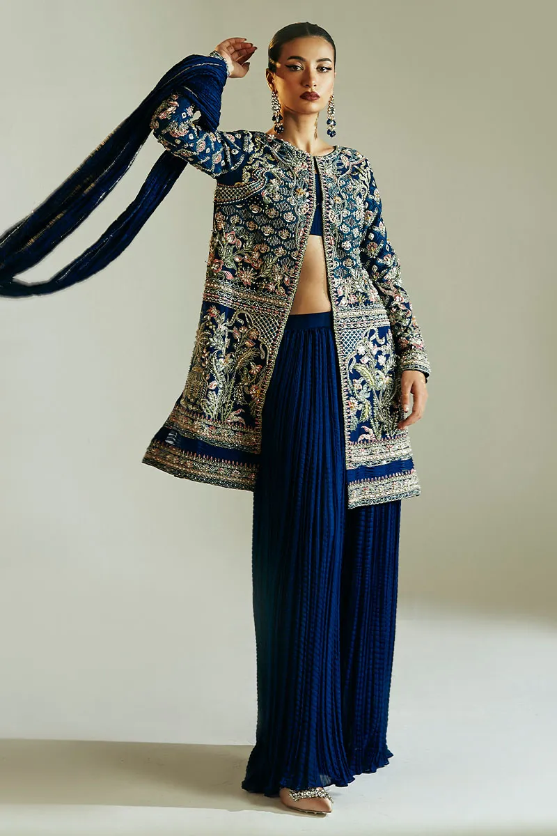 Ivory Raw Silk Short Shirt with Floral Embellishments