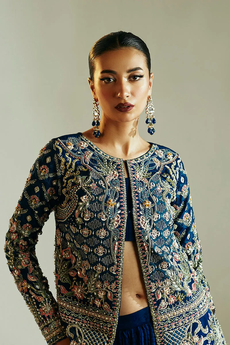 Ivory Raw Silk Short Shirt with Floral Embellishments