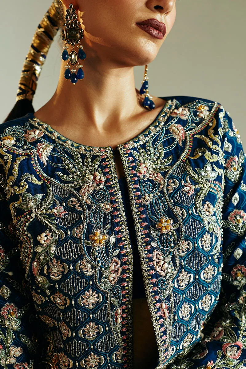 Ivory Raw Silk Short Shirt with Floral Embellishments