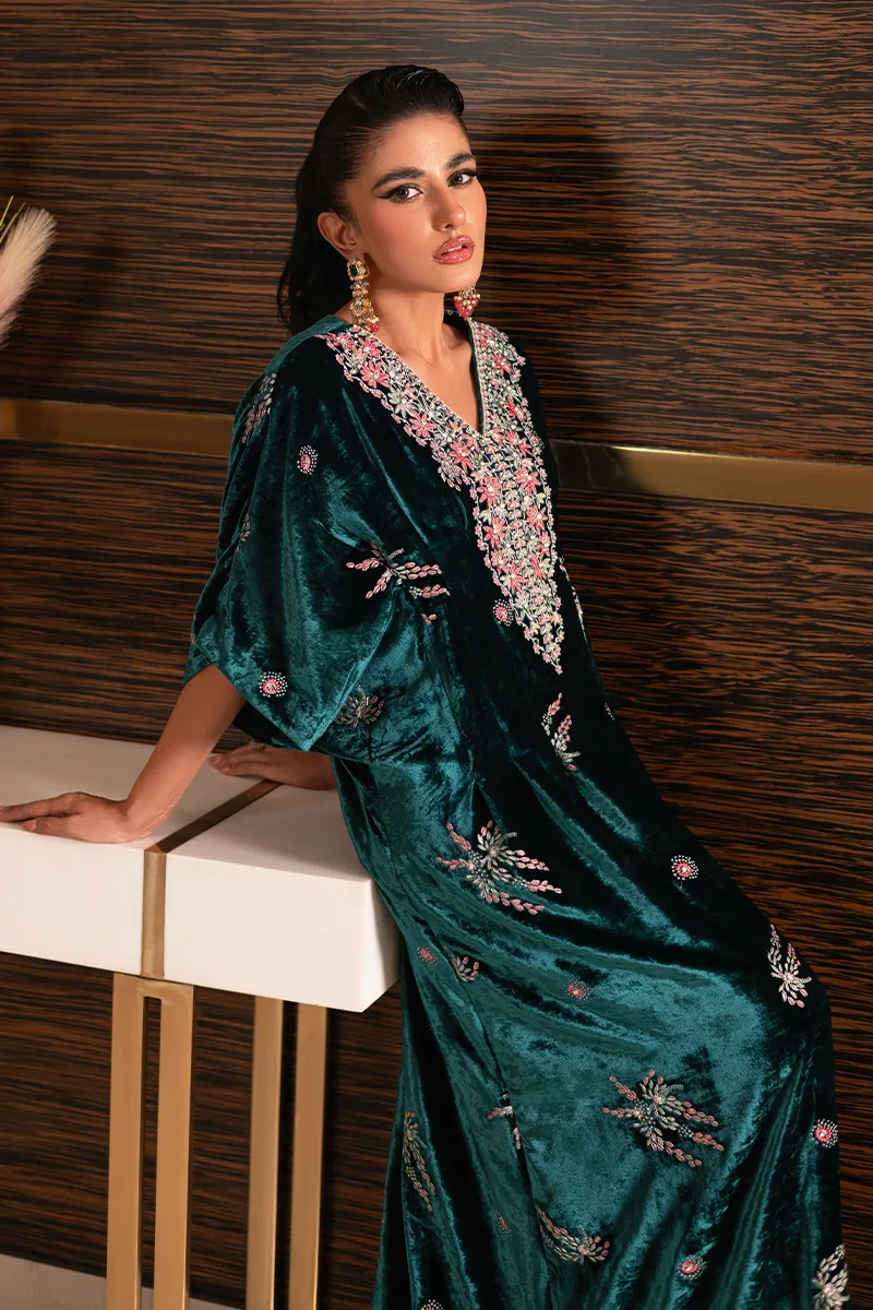 Teal Green Velvet Short Shirt