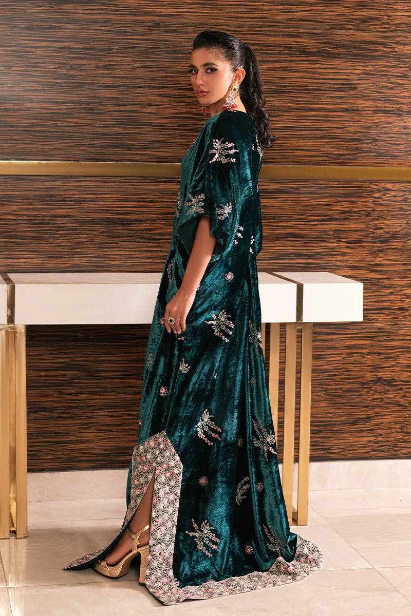 Teal Green Velvet Short Shirt