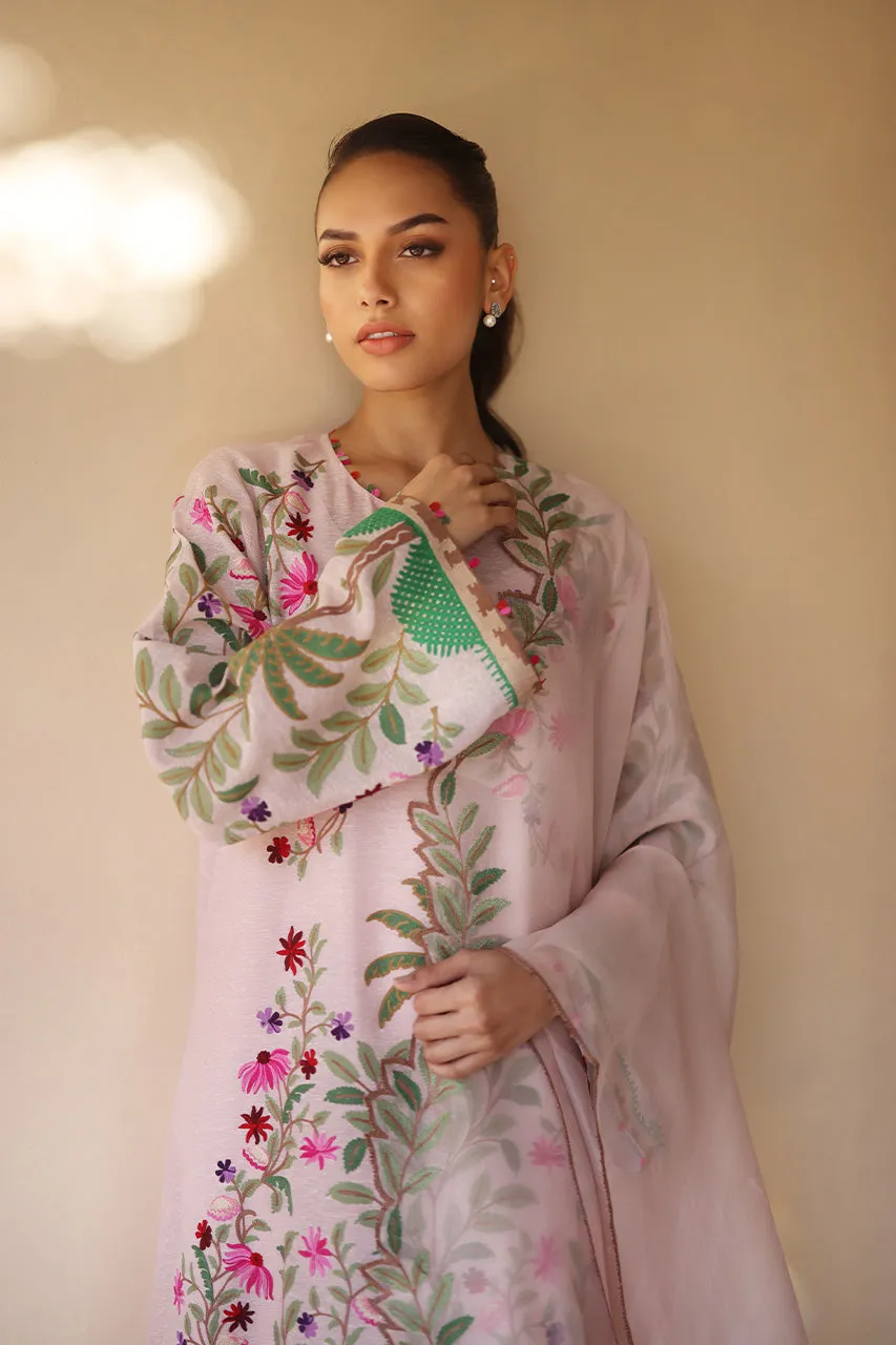 Ivory Raw Silk Short Shirt with Intricate Floral Embroidery