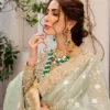 Mint Green Hand-Embellished Frock with Lehenga and Dupatta" Mint Green Hand-Embellished Frock with Lehenga and Dupatta"