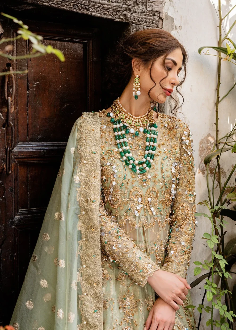 13_64b98bde-2c4f-4542-8a51-8d140 Mint Green Hand-Embellished Frock with Lehenga and Dupatta"
