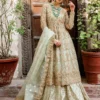 Mint Green Hand-Embellished Frock with Lehenga and Dupatta" Mint Green Hand-Embellished Frock with Lehenga and Dupatta"