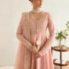 "Blush pink pishwas with intricate embroidery and hand embellishments"