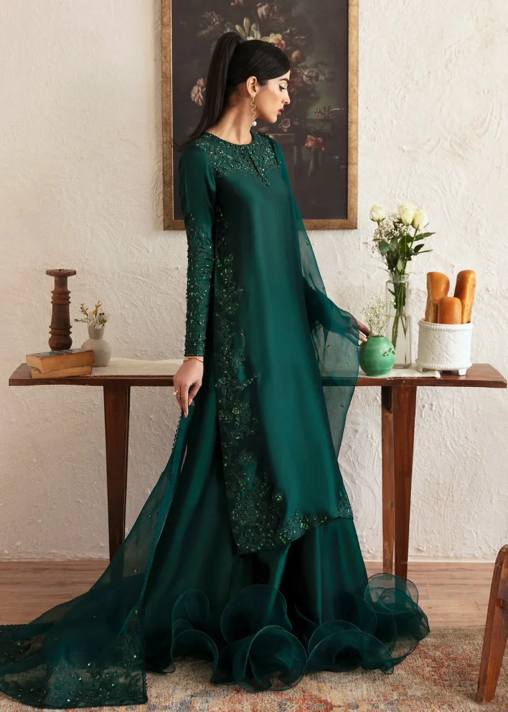 Bottle Green Silk Ensemble Bottle Green Silk Ensemble